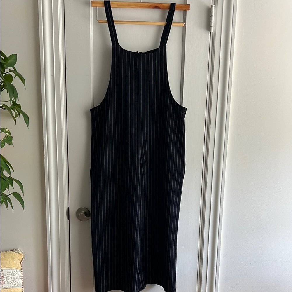 Bleuh Ciel Navy Ribbed Sheath Jumpsuit Sleeveless